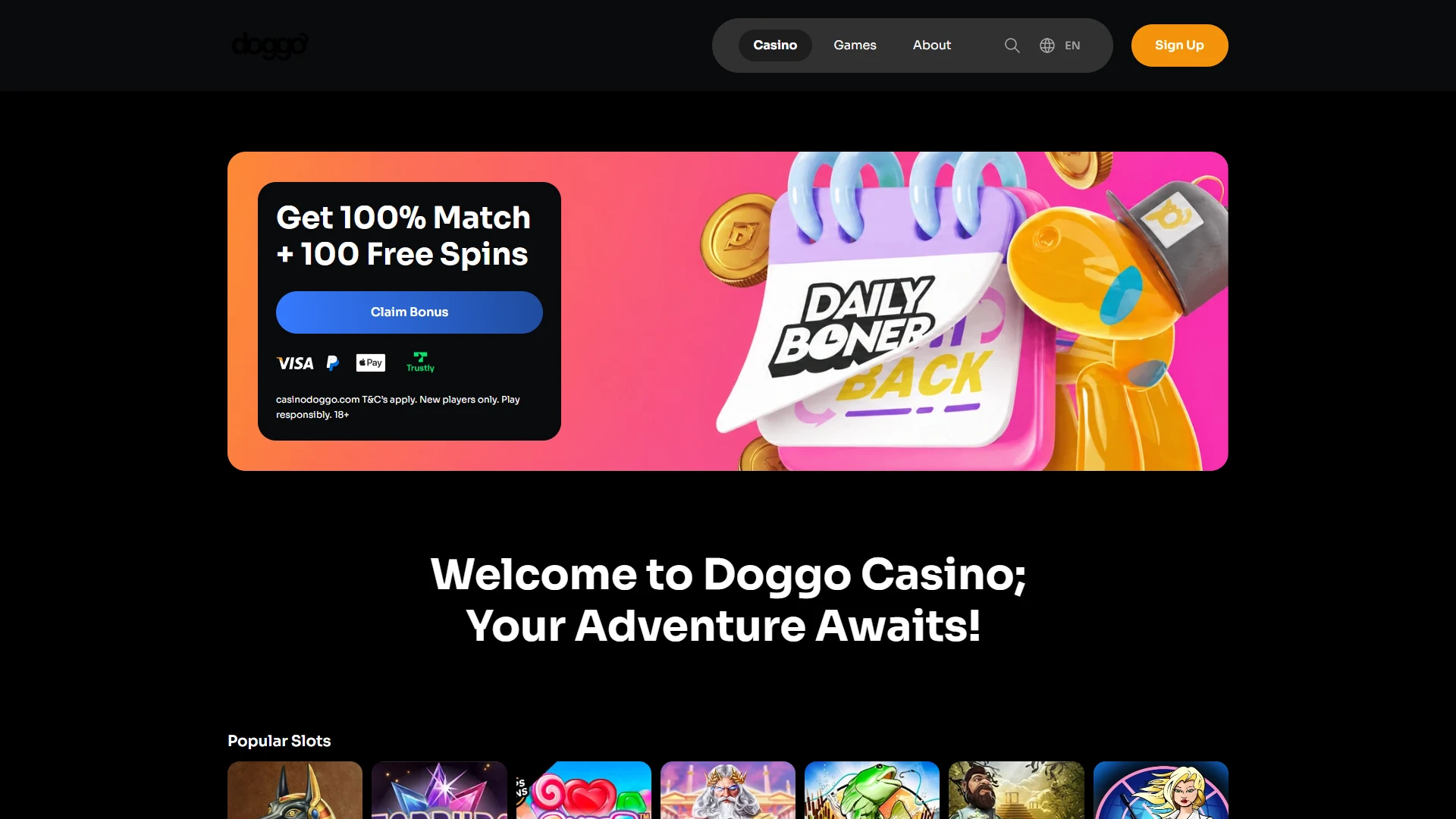 Doggo Casino slots and live games